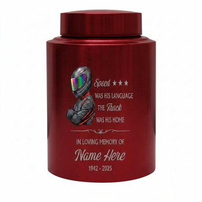 Personalized Racing Track UV Printed Cremation Urn for Men Father Car Enthusiast, Custom Speed Victory Tribute Ashes Holder, Large 5.9x3.9, Memorial Keepsake Urn, Memorial Gift, In Loving Memory - Image 10