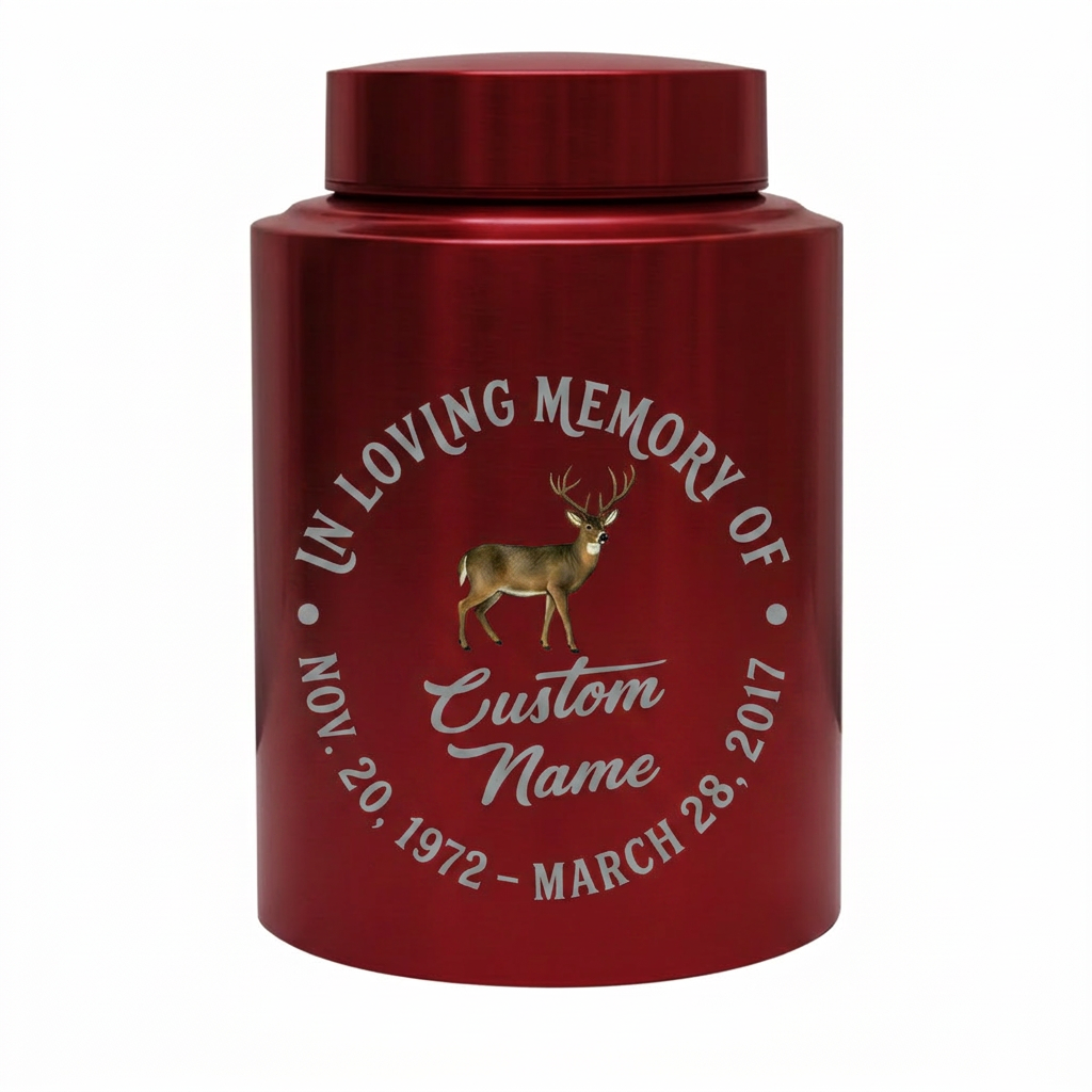 Personalized Deer Hunting UV Printed Stainless Steel Urn for Adult Human Ashes, Sympathy Bereavement Present for Hunters Outdoorsmen, Memorial Keepsake Urn, Memorial Gift, In Loving Memory - Image 10