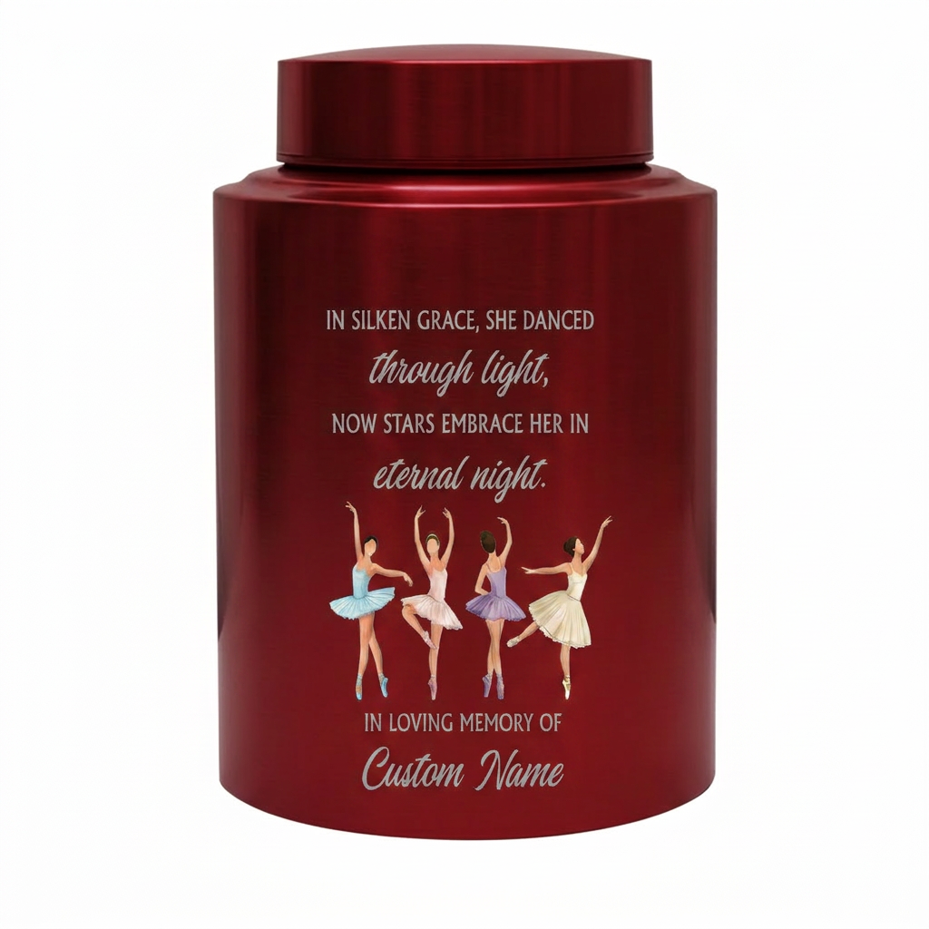 Personalized Ballet Ballerina Custom UV Printed Stainless Steel Female Dancer Loss Tribute Cremation Ashes Display 2 Sizes Small Large Memorial Keepsake Urn, Memorial Gift, In Loving Memory - Image 10
