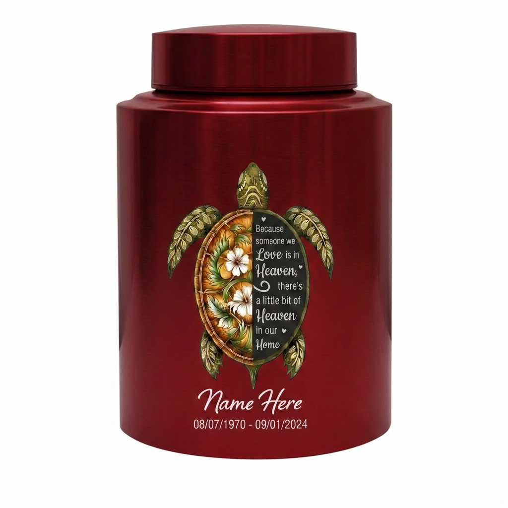 Personalized Sea Turtle Tortoise Poem Stainless Steel Cremation Urn for Human Ashes Loss of Mother Father Pet Bereavement Condolence Large Memorial Keepsake Urn, Memorial Gift, In Loving Memory - Image 10