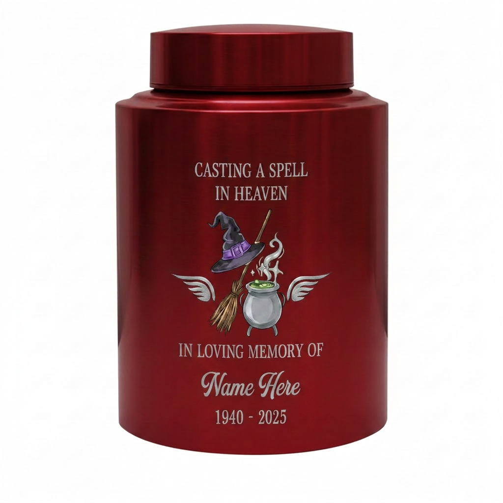 Personalized Witchcraft Lover Memorial UV Printed Stainless Steel Urn for Adult Human Ashes Casting A Spell Wiccan Pagan Bereavement Memorial Keepsake Urn, Memorial Gift, In Loving Memory - Image 10