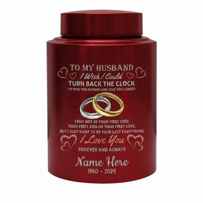 Personalized Interlocked Wedding Rings Couple In Heaven UV Printed Urn For Loss Of Husband Sympathy Bereavement Gifts For Widow Two Sizes Memorial Keepsake Urn, Memorial Gift, In Loving Memory - Image 10