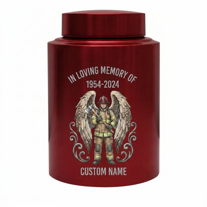 Personalized Firefighter Urn for Human Ashes, Custom Name Date Fireman Angel Wings Cremation Jar, Decorative Stainless Steel Loss Tribute, Memorial Keepsake Urn, Memorial Gift, In Loving Memory - Image 10
