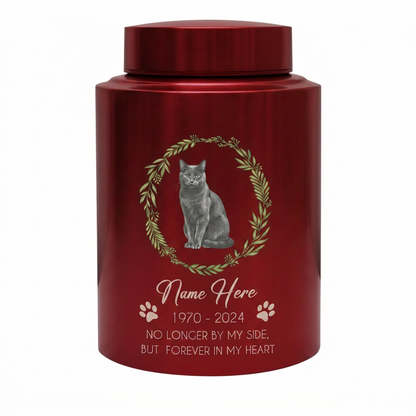 Personalized Cat Paw Print Wreath Pet Memorial Large Stainless Steel Urn for Ashes Cat Loss Sympathy Gift Mom Dad Lovers Custom Date Memorial Keepsake Urn, Memorial Gift, In Loving Memory - Image 10