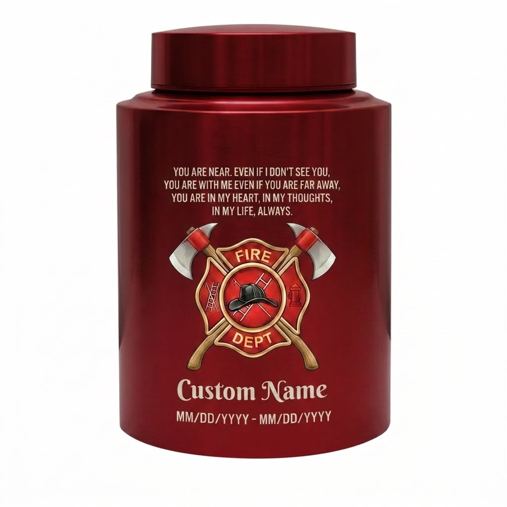Personalized Firefighter Maltese Cross Stainless Steel Cremation Urn For Adult Ashes Loss Of Father Husband Hero Tribute Black Silver Gold Memorial Keepsake Urn, Memorial Gift, In Loving Memory - Image 10