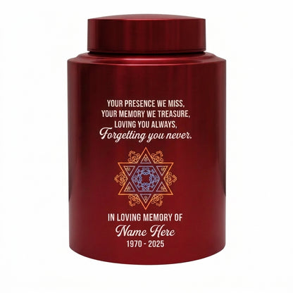 Personalized Jewish Star of David Tree of Life UV Print Cremation Ash Container for Loss of Mother Father Sympathy Present 2 Sizes Memorial Keepsake Urn, Memorial Gift, In Loving Memory - Image 10