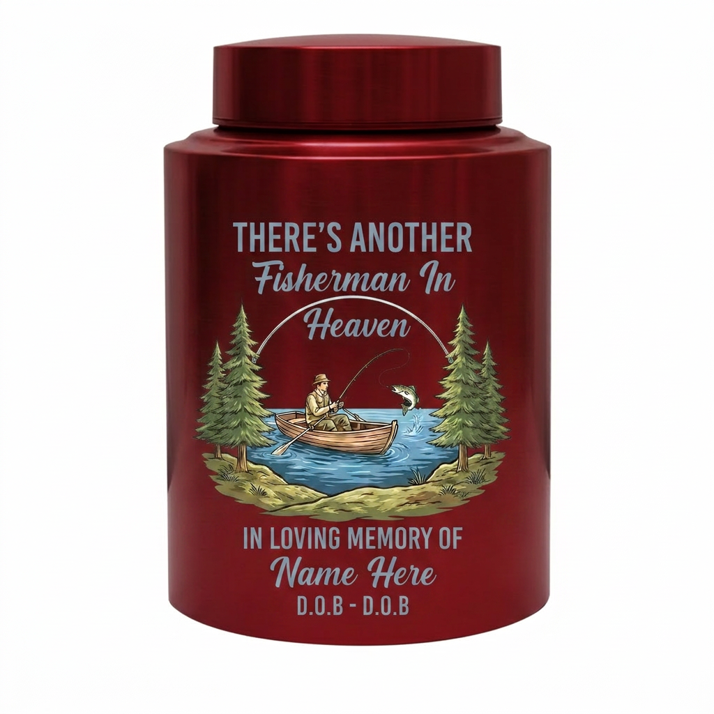 Personalized Bass Fishing Fisherman In Heaven Stainless Steel Custom Printed Urn For Dad Grandpa Husband Loss Bereavement Display 5.9in 7.5in Memorial Keepsake Urn, Memorial Gift, In Loving Memory - Image 10