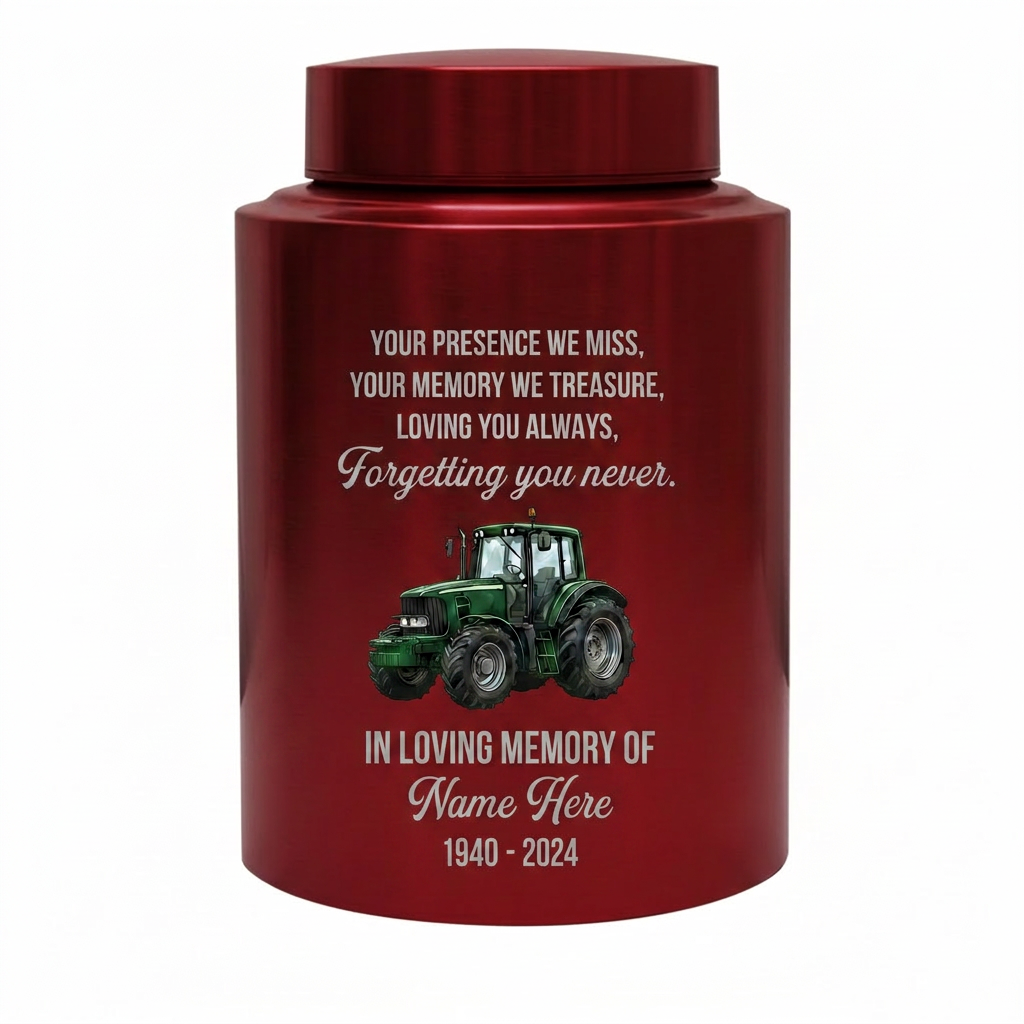 Personalized Farmer UV Printed Urn Forgetting You Never Dad Grandfather Husband Funeral Display Bereavement Tribute Ash Holder Two Sizes Memorial Keepsake Urn, Memorial Gift, In Loving Memory - Image 10