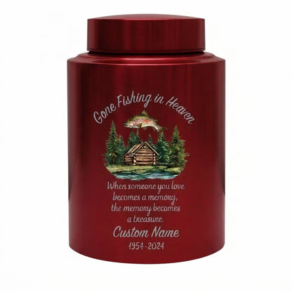 Personalized Bass Fishing Stainless Steel Urn for Human Ashes Fisherman Tribute Loss of Father Husband Grandpa Small and Large Sizes Memorial Keepsake Urn, Memorial Gift, In Loving Memory - Image 10