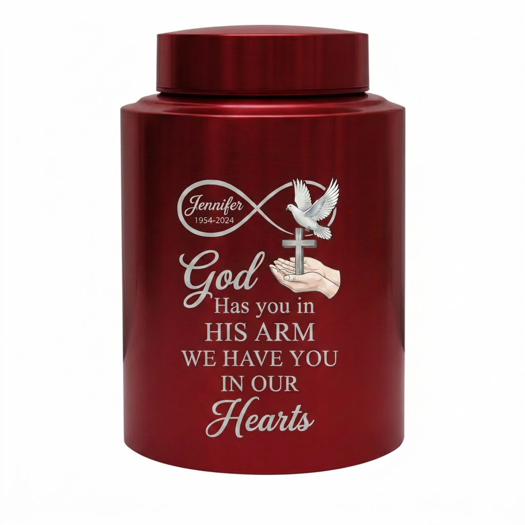Personalized Christian Dove Infinity Cross Stainless Steel Religious Cremation Urn Loss of Mother Father Family Member Bereavement Sympathy Memorial Keepsake Urn, Memorial Gift, In Loving Memory - Image 10