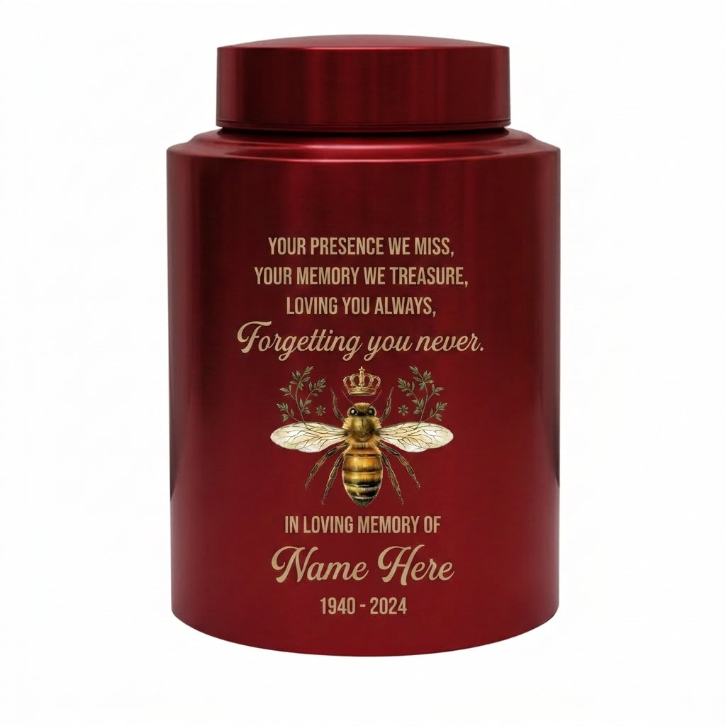 Personalized Honey Bee Stainless Steel Cremation Urn for Human Ashes, Custom Sympathy Remembrance Bereavement Gift for Loss of Loved One, Memorial Keepsake Urn, Memorial Gift, In Loving Memory - Image 10