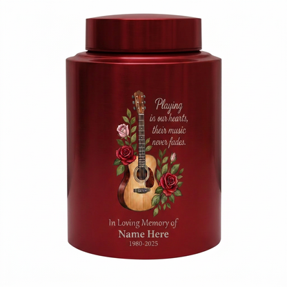 Personalized Guitar Music Lovers Stainless Steel Funeral Urn for Musician Adult Male Female Human Ashes Burial Container Silver Black Gold Red Memorial Keepsake Urn, Memorial Gift, In Loving Memory - Image 10