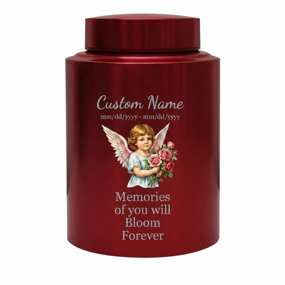 Personalized Baby Flower Bloom UV Printed Stainless Steel Cremation Urn for Infant Child Boy Girl, Custom Name Dates Large Ash Holder, Memorial Keepsake Urn, Memorial Gift, In Loving Memory - Image 10