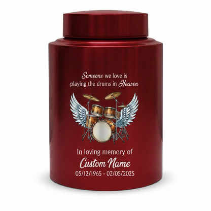Personalized Drum Music Lover Stainless Steel Cremation Urn, Customizable Burial Ash Receptacle For Adult Male Female Musician Loved One, Memorial Keepsake Urn, Memorial Gift, In Loving Memory - Image 10