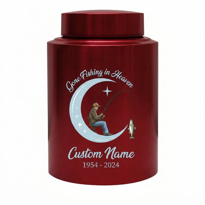 Personalized Gone Fishing in Heaven Bass Fisherman Stainless Steel Urn for Human Ashes Loss of Father Grandpa 5.9x3.9 7.5x5.1 Memorial Keepsake Urn, Memorial Gift, In Loving Memory - Image 10