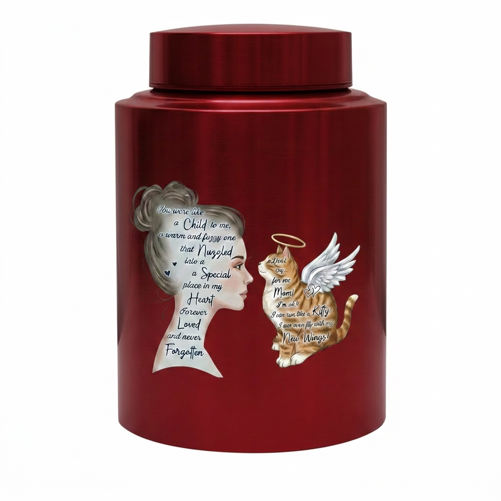 Angel Cat Silhouette Stainless Steel Decorative Cremation Urn For Cat Mom Dad Lovers Loss Of Pet Bereavement Sympathy Gift For Pet Owner Memorial Keepsake Urn, Memorial Gift, In Loving Memory - Image 10