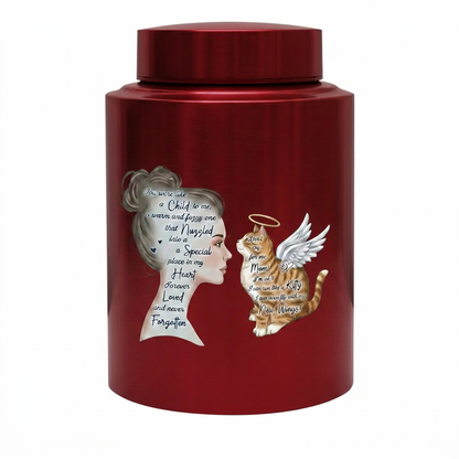 Angel Cat Silhouette Stainless Steel Decorative Cremation Urn For Cat Mom Dad Lovers Loss Of Pet Bereavement Sympathy Gift For Pet Owner Memorial Keepsake Urn, Memorial Gift, In Loving Memory - Image 10