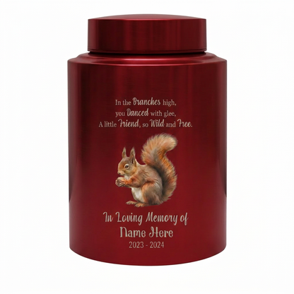 Personalized Squirrel Stainless Steel Large Urn for Pet Loss Animal Lovers Small Pet Memorial Available in Silver Black Gold Red Memorial Keepsake Urn, Memorial Gift, In Loving Memory - Image 10