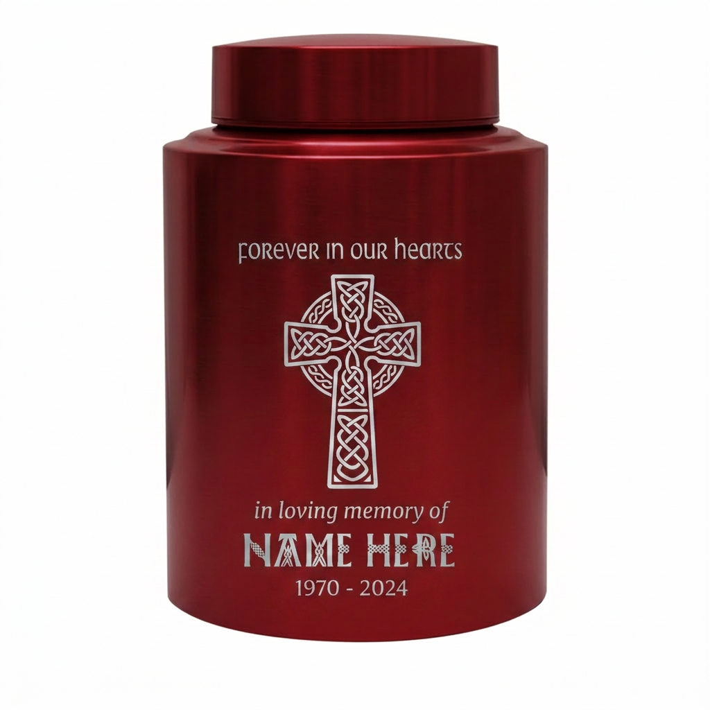 Personalized Celtic Cross Irish Urn for Human Ashes, Forever In Our Hearts Funeral Tribute for Adult Male Female Loss of Loved One, 2 Sizes, Memorial Keepsake Urn, Memorial Gift, In Loving Memory - Image 10