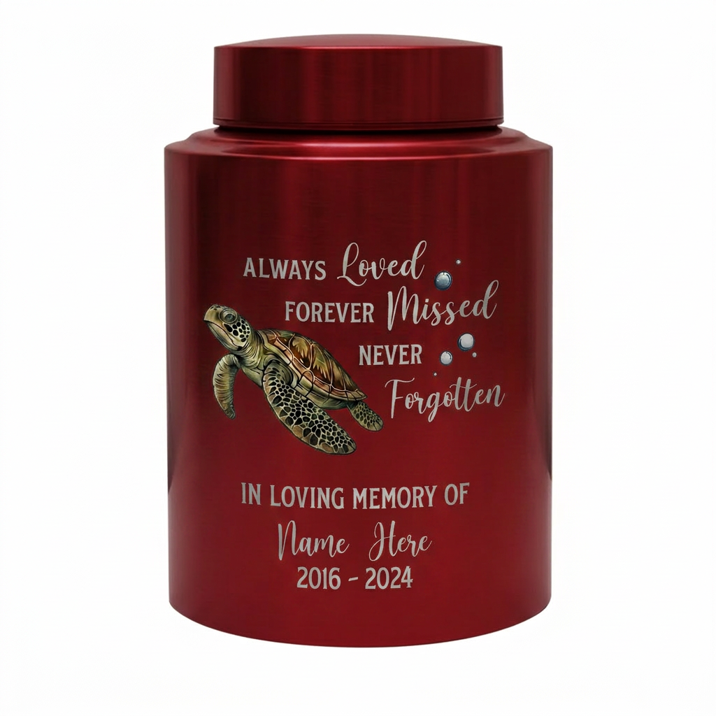 Personalized Sea Turtle Ocean Animal UV Print Custom Urn for Pet Ashes Loved One Loss Bereavement Condolence Present Decorative Metal Display Memorial Keepsake Urn, Memorial Gift, In Loving Memory - Image 10