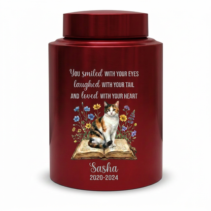 Personalized Pet Dog Cat Loss Stainless Steel Decorative Urn for Ashes Smiled With Your Eyes Quote Large Small Bereavement Memorial Keepsake Urn, Memorial Gift, In Loving Memory - Image 10