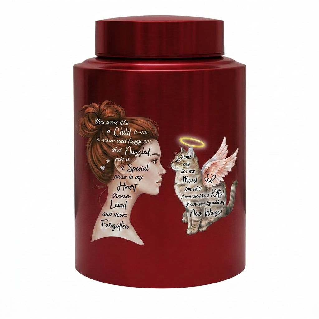 Angel Cat Silhouette Stainless Steel Decorative Cremation Urn For Cat Mom Dad Lovers Loss Of Pet Bereavement Sympathy Gift For Pet Owner Memorial Keepsake Urn, Memorial Gift, In Loving Memory - Image 10