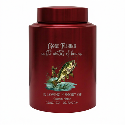 Personalized Bass Fishing Large Urns for Human Ashes Stainless Steel UV Printed Decorative Fisherman Keepsake 5.9x3.9 7.5x5.1 Memorial Keepsake Urn, Memorial Gift, In Loving Memory - Image 10