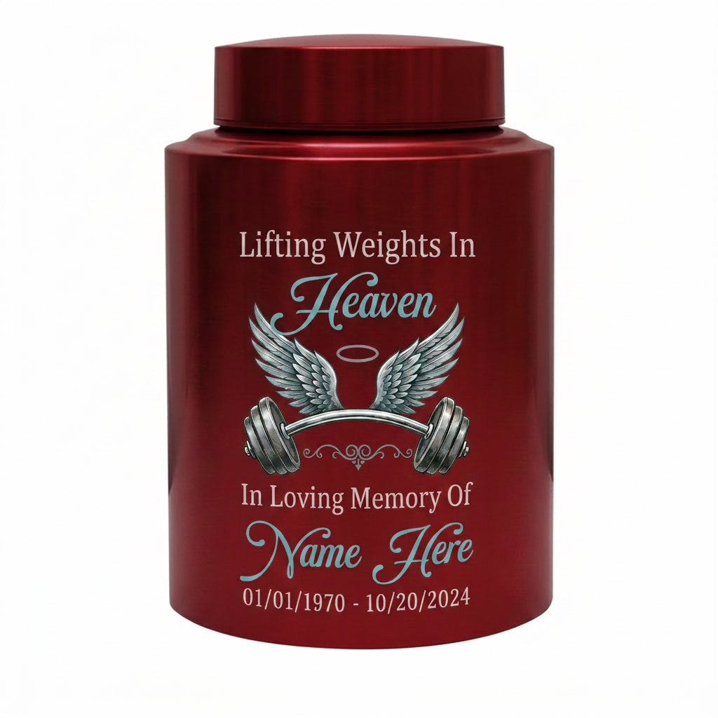 Personalized Gym Lover Barbell Stainless Steel Cremation Urn for Human Ashes Weightlifting Tribute Custom Name Date Condolence Present Memorial Keepsake Urn, Memorial Gift, In Loving Memory - Image 10