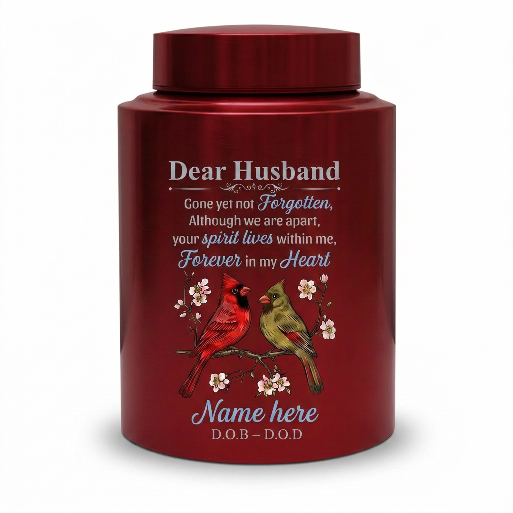 Personalized Couple in Heaven Dear Husband UV Print Stainless Steel Cremation Urn Loss of Husband Sympathy Gift for Widow 2 Sizes Memorial Keepsake Urn, Memorial Gift, In Loving Memory - Image 10