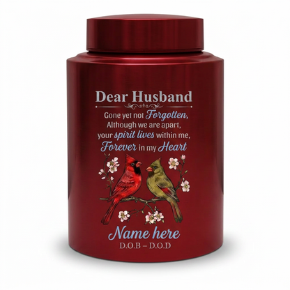 Personalized Couple in Heaven Dear Husband UV Print Stainless Steel Cremation Urn Loss of Husband Sympathy Gift for Widow 2 Sizes Memorial Keepsake Urn, Memorial Gift, In Loving Memory - Image 10