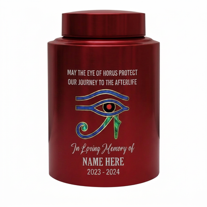 Personalized Eye of Horus Egyptian Hamsa Evil Eye Stainless Steel Cremation Container for Human Ashes Bereavement Tribute Jar Memorial Keepsake Urn, Memorial Gift, In Loving Memory - Image 10