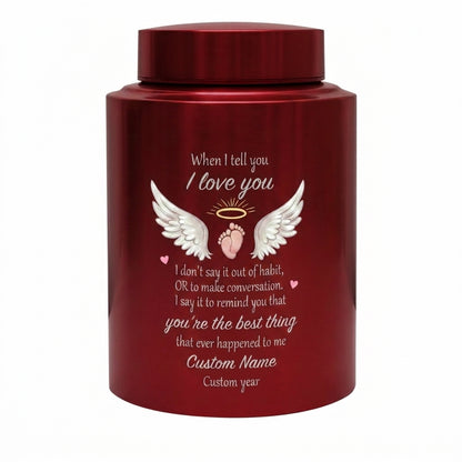 Personalized Angel Wings Stainless Steel Large Urn When I Tell You I Love You Quote for Spouse Child Baby Boy Girl Partner Tribute Memorial Keepsake Urn, Memorial Gift, In Loving Memory - Image 10