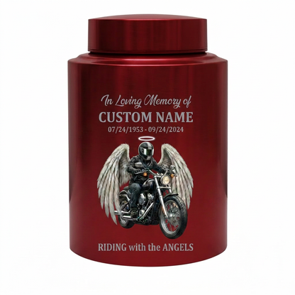 Personalized Motorcycle Biker Stainless Steel Decorative Urn for Human Ashes Adult Male Dad Husband Custom Large UV Printed Memorial Keepsake Urn, Memorial Gift, In Loving Memory - Image 10