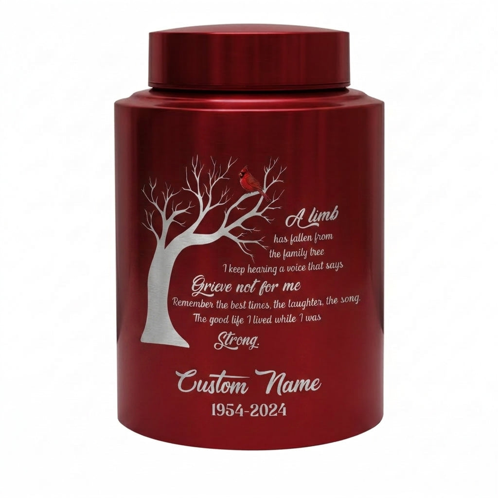 Personalized Cardinal Bird Stainless Steel Cremation Ash Urn For Family Member Loss Of Loved One Funeral Bereavement Display 2 Sizes Memorial Keepsake Urn, Memorial Gift, In Loving Memory - Image 10