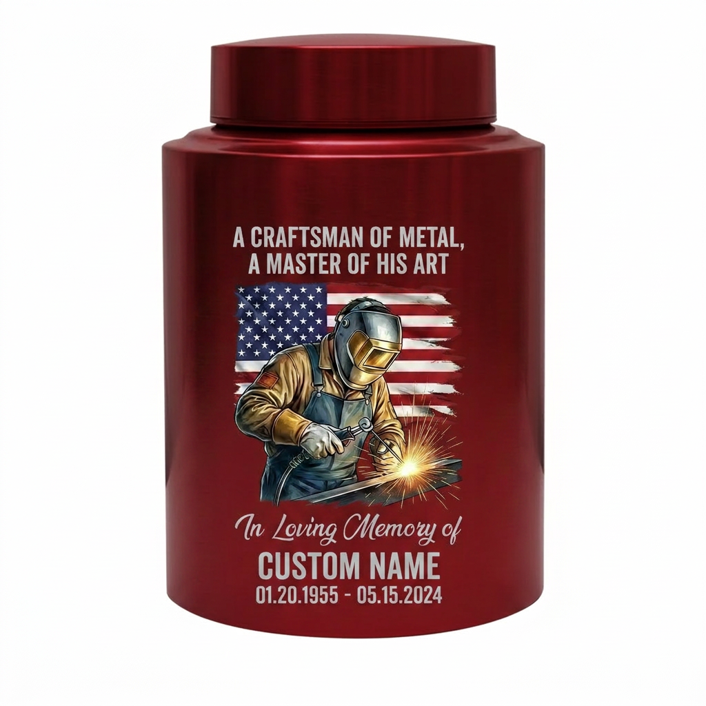Personalized Welder Craftsman Stainless Steel Cremation Urn for Human Ashes, Custom Name Date Bereavement Sympathy Gift for Father Husband, Memorial Keepsake Urn, Memorial Gift, In Loving Memory - Image 10