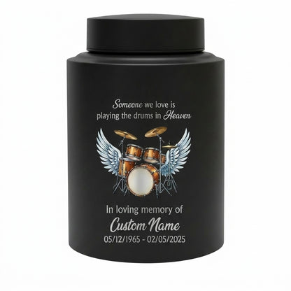Personalized Drum Music Lover Stainless Steel Cremation Urn, Customizable Burial Ash Receptacle For Adult Male Female Musician Loved One, Memorial Keepsake Urn, Memorial Gift, In Loving Memory - Image 11