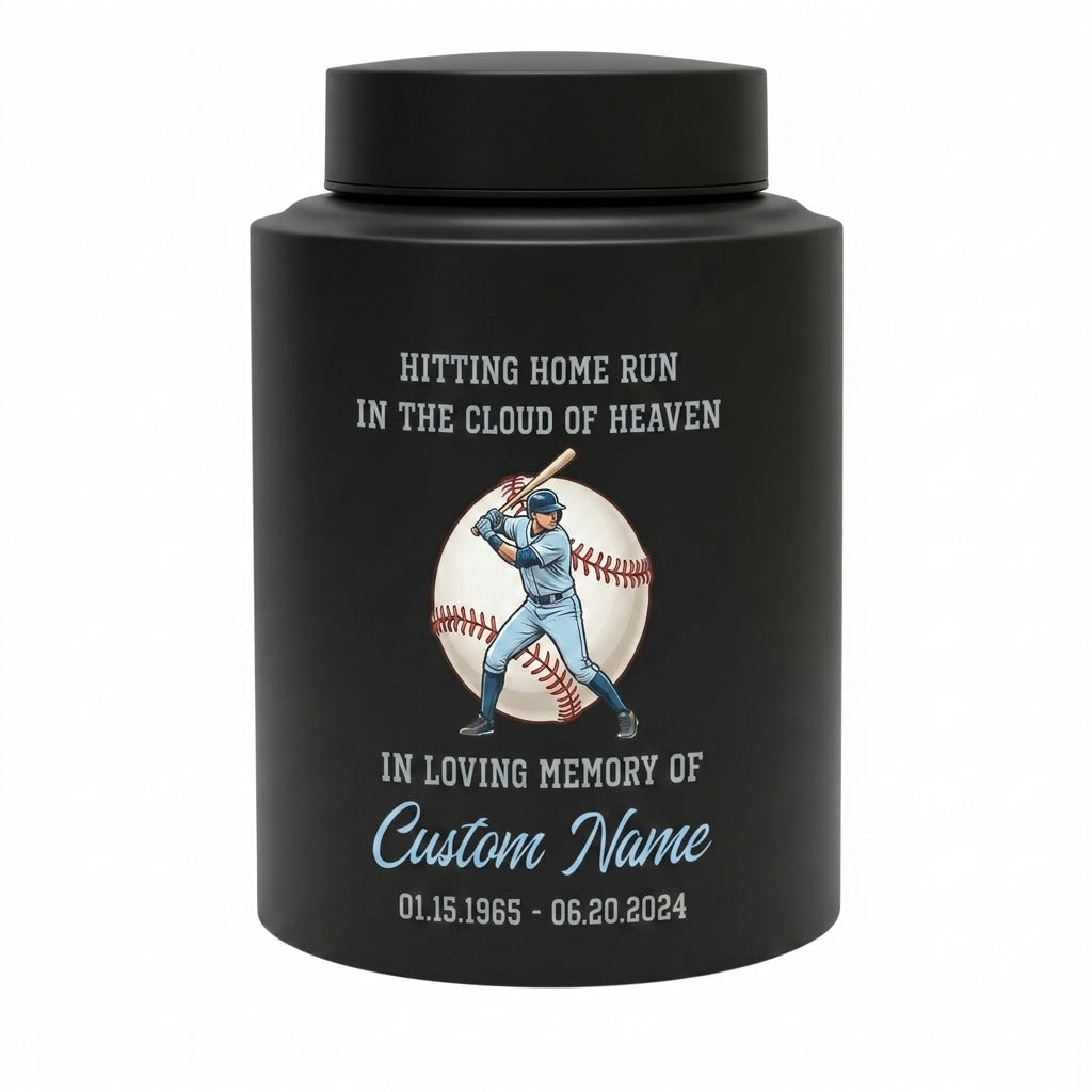 Personalized Baseball Stainless Steel Urn for Human Ashes, Sports Fan Athlete Coach Bereavement Tribute, Funeral Ash Container Large Small, Memorial Keepsake Urn, Memorial Gift, In Loving Memory - Image 11