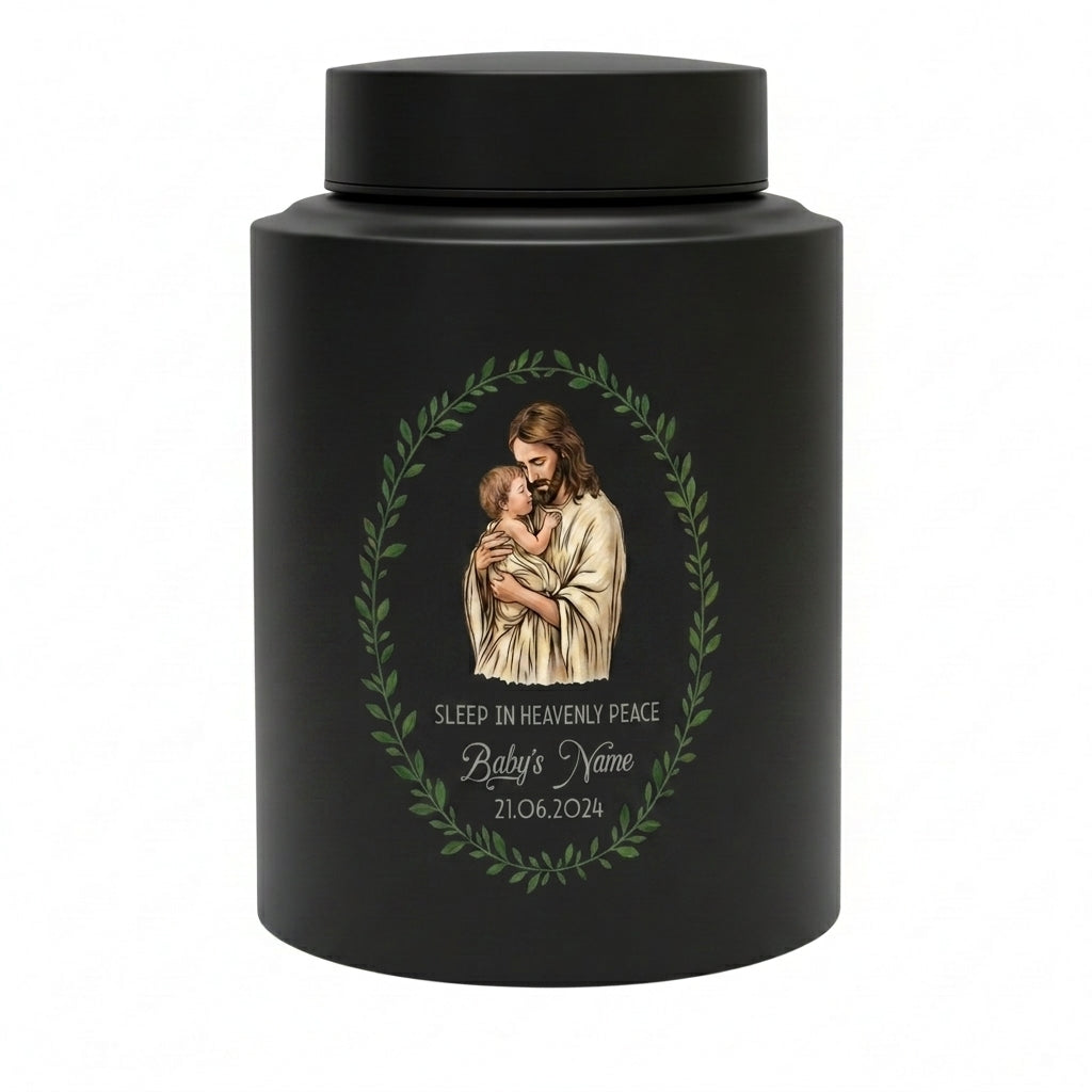 Personalized Jesus Cradling Angel Baby Stainless Steel Cremation Urn for Human Ashes, Sleep In Heavenly Peace Child Loss Grief Support Decor, Memorial Keepsake Urn, Memorial Gift, In Loving Memory - Image 11