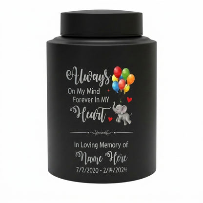 Personalized Baby Elephant Stainless Steel UV Printed Urn For Infant Child Boy Girl Loss Miscarriage, Decorative Keepsake For Ashes, Memorial Keepsake Urn, Memorial Gift, In Loving Memory - Image 11