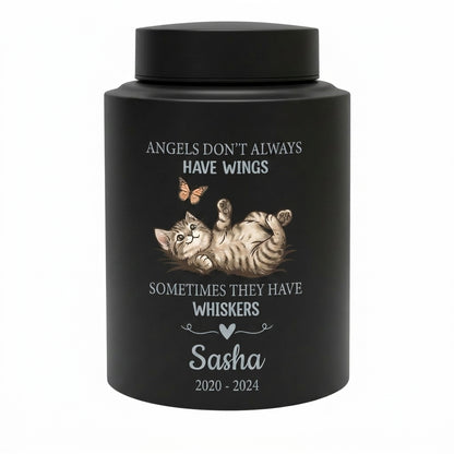 Personalized Pet Cat Angels Don't Always Have Wings Sometimes They Have Whiskers Stainless Steel UV Printed Urn 4 Colors Small Large Memorial Keepsake Urn, Memorial Gift, In Loving Memory - Image 11