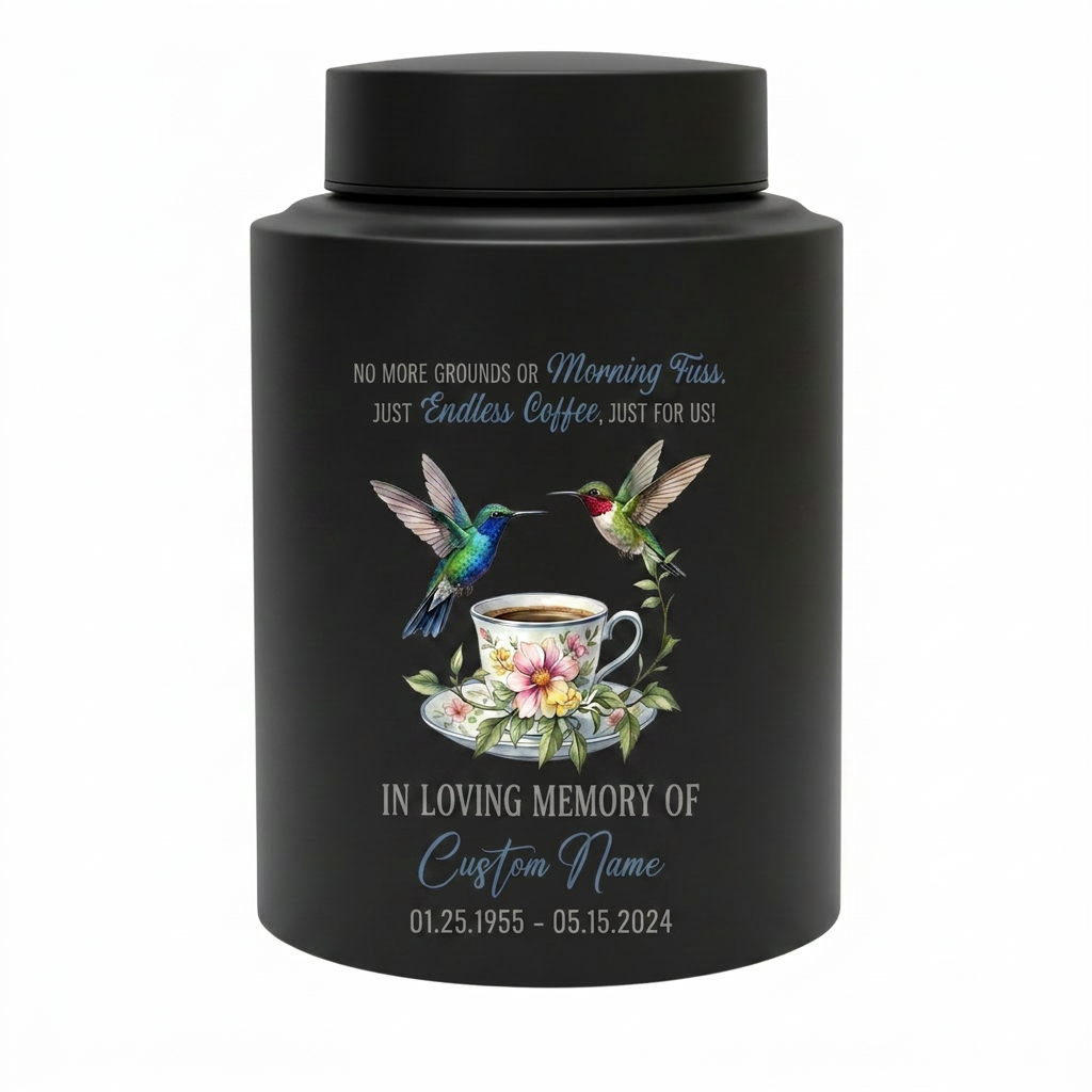 Personalized Coffee Design Stainless Steel Cremation Urn For Coffee Lovers, Morning Brew Tribute Custom Name Dates, 2 Size Options, Memorial Keepsake Urn, Memorial Gift, In Loving Memory - Image 11