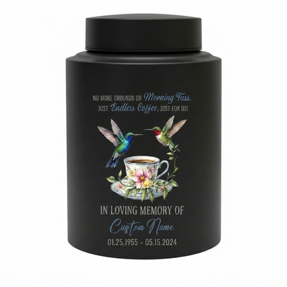 Personalized Coffee Design Stainless Steel Cremation Urn For Coffee Lovers, Morning Brew Tribute Custom Name Dates, 2 Size Options, Memorial Keepsake Urn, Memorial Gift, In Loving Memory - Image 11