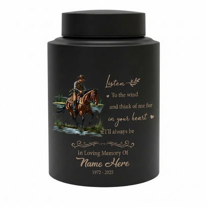 Personalized Cowboy Boots Hat Cross Stainless Steel Urn for Adult Human Ashes, Western Sympathy Present for Loss of Father Husband, Memorial Keepsake Urn, Memorial Gift, In Loving Memory - Image 11