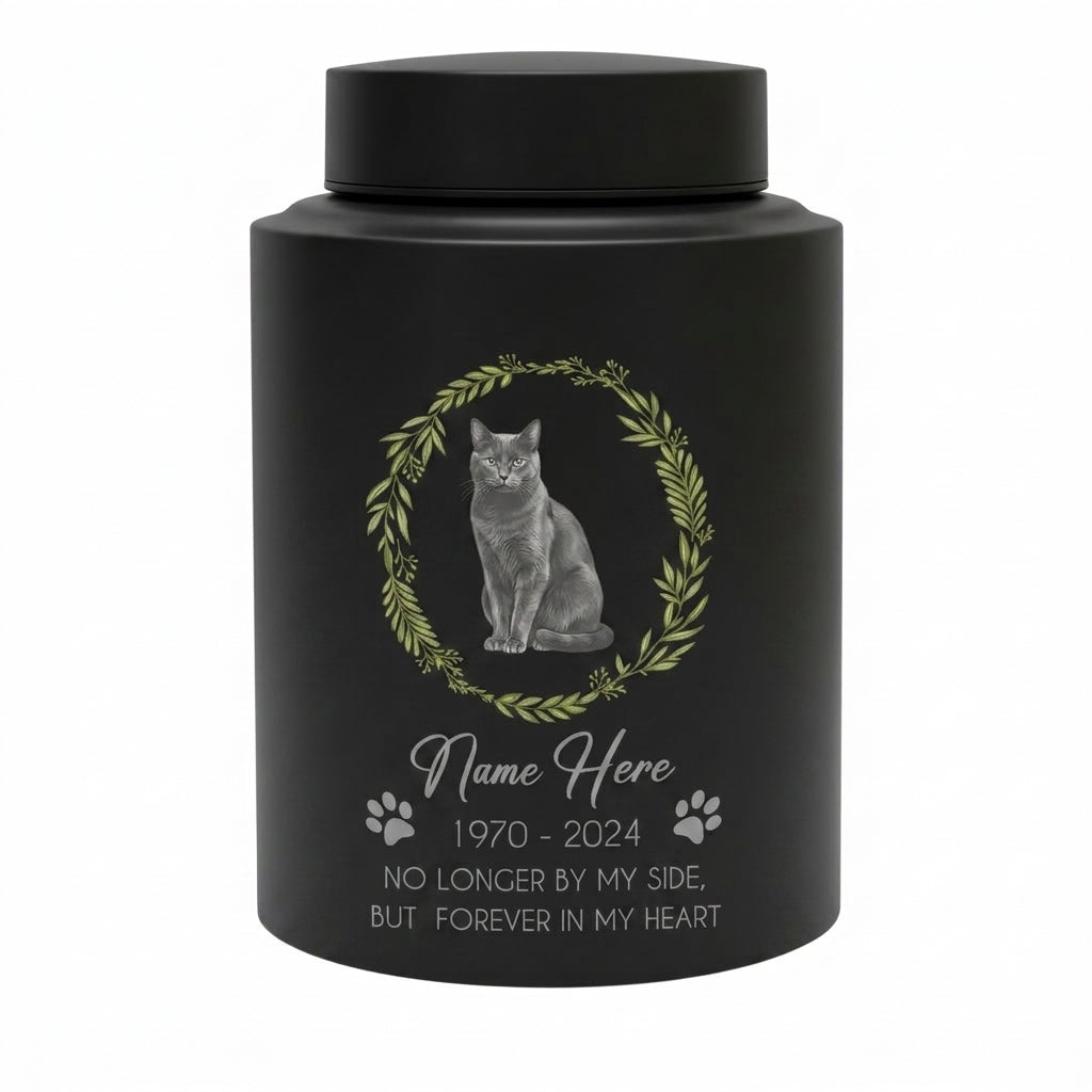 Personalized Cat Paw Print Wreath Pet Memorial Large Stainless Steel Urn for Ashes Cat Loss Sympathy Gift Mom Dad Lovers Custom Date Memorial Keepsake Urn, Memorial Gift, In Loving Memory - Image 11