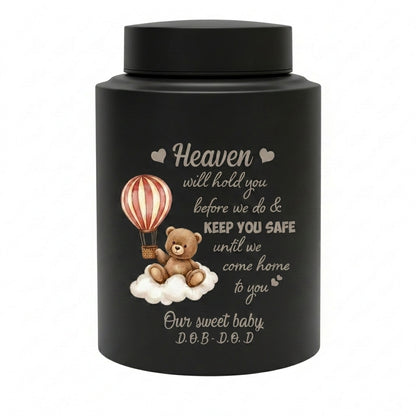 Personalized Baby Loss Heaven Will Hold You UV Print Stainless Steel Vessel for Infant Miscarriage Stillbirth Bereavement Large Decorative Silver Memorial Keepsake Urn, Memorial Gift, In Loving Memory - Image 11