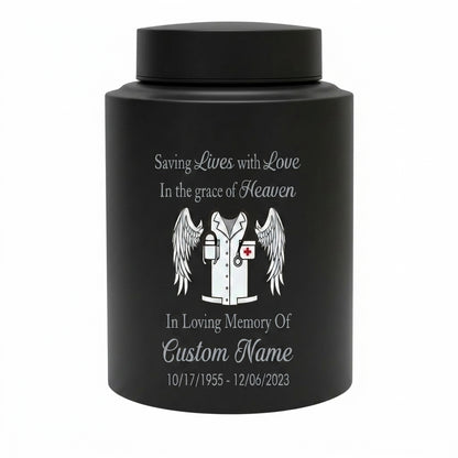 Personalized Doctor Medical Symbol Stainless Steel Cremation Urn For Human Ashes Funeral Tribute Nurse Healthcare Staff Sympathy Memorial Keepsake Urn, Memorial Gift, In Loving Memory - Image 11