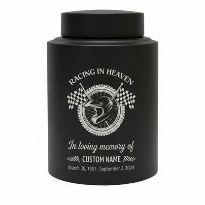 Personalized Racing Victory Checkered Flag Stainless Steel Urn for Human Ashes, Car Enthusiast Loss Grief Support, 2 Sizes, Memorial Keepsake Urn, Memorial Gift, In Loving Memory - Image 11
