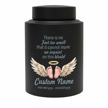Personalized Baby Footprints UV Print Stainless Steel Urn for Infant Child Miscarriage Loss Foot Too Small Imprint Custom Large Memorial Keepsake Urn, Memorial Gift, In Loving Memory - Image 11