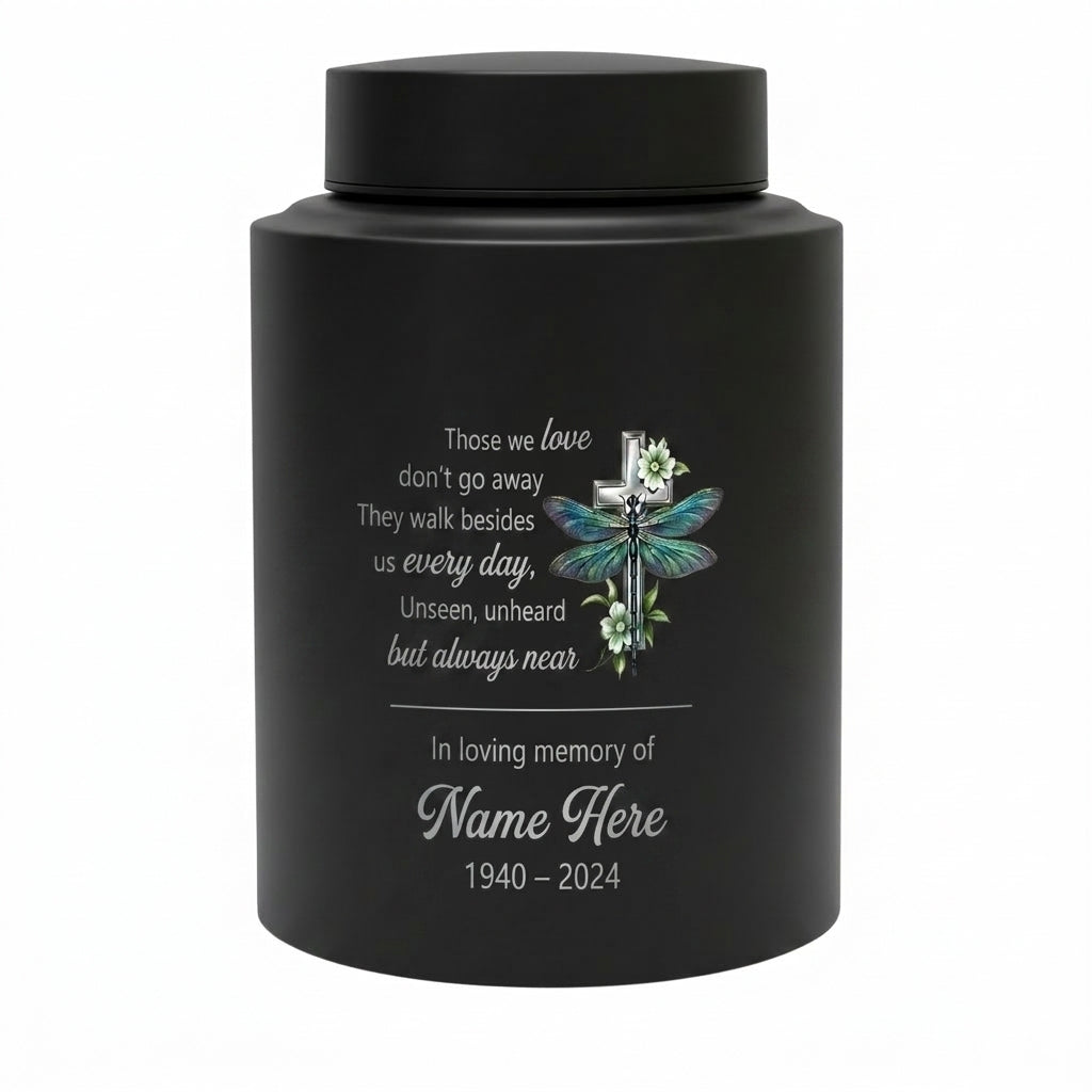 Personalized Dragonfly Floral Cross Stainless Steel UV Printed Funeral Burial Ash Storage for Adult Male Female Human Ashes 5.9in or 7.5in Memorial Keepsake Urn, Memorial Gift, In Loving Memory - Image 11