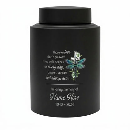 Personalized Dragonfly Floral Cross Stainless Steel UV Printed Funeral Burial Ash Storage for Adult Male Female Human Ashes 5.9in or 7.5in Memorial Keepsake Urn, Memorial Gift, In Loving Memory - Image 11